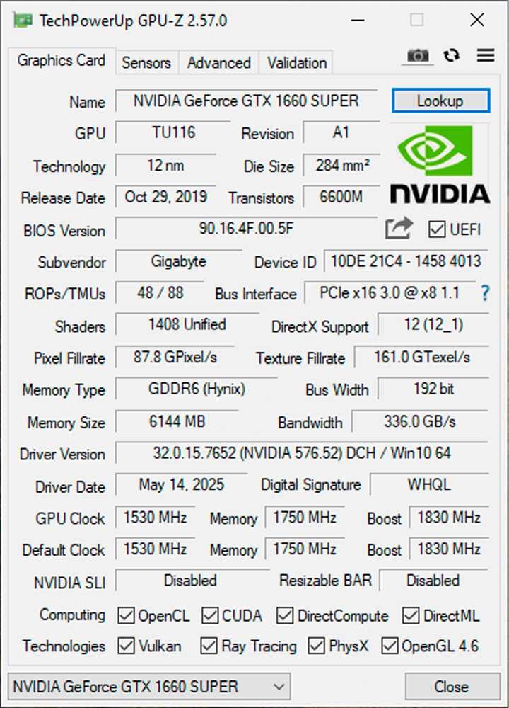 Відеокарта Gigabyte GTX 1660 SUPER OC 6GB