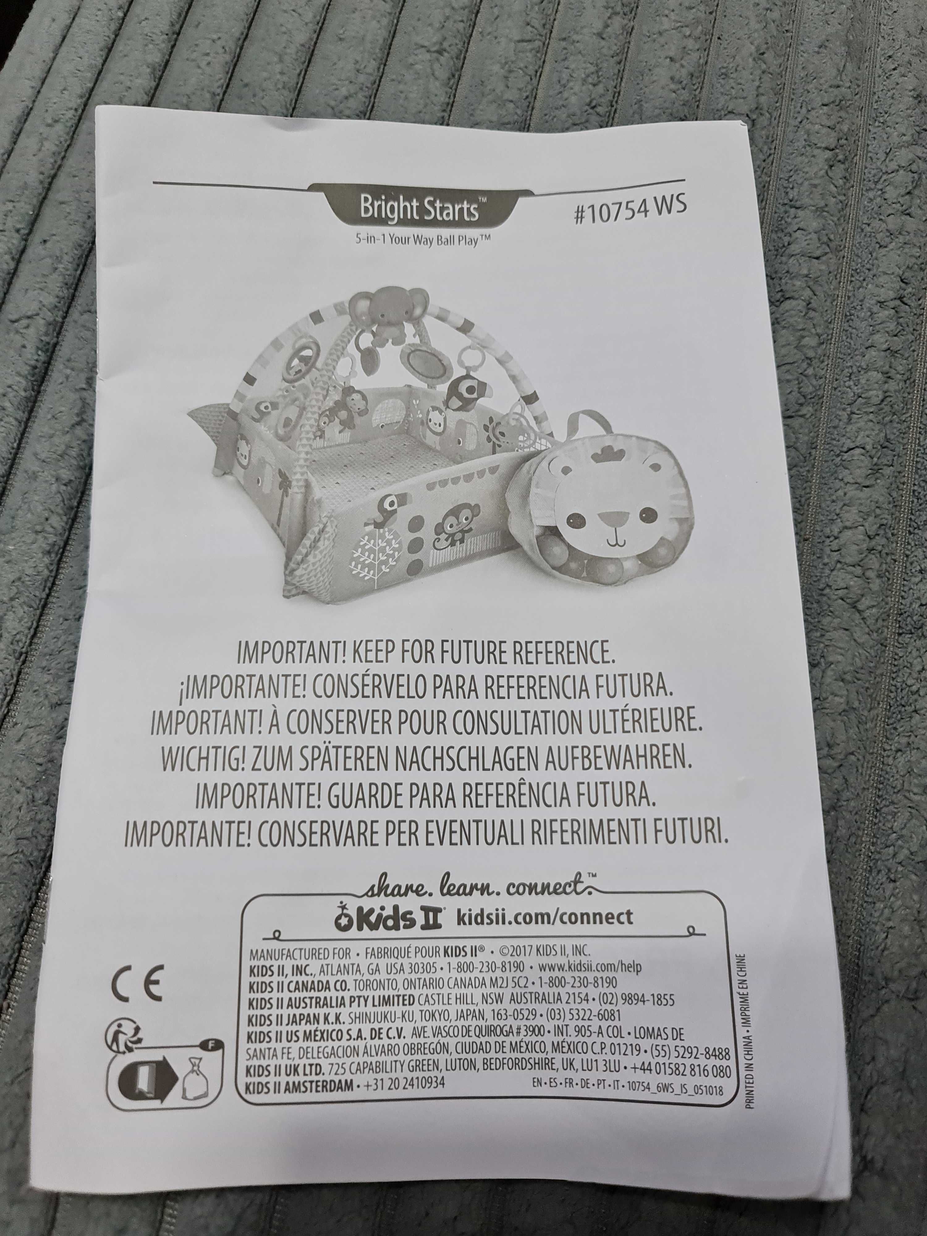 Bright Starts Edukacyjna mata edukacyjna plac zabaw z piłeczkami 10754