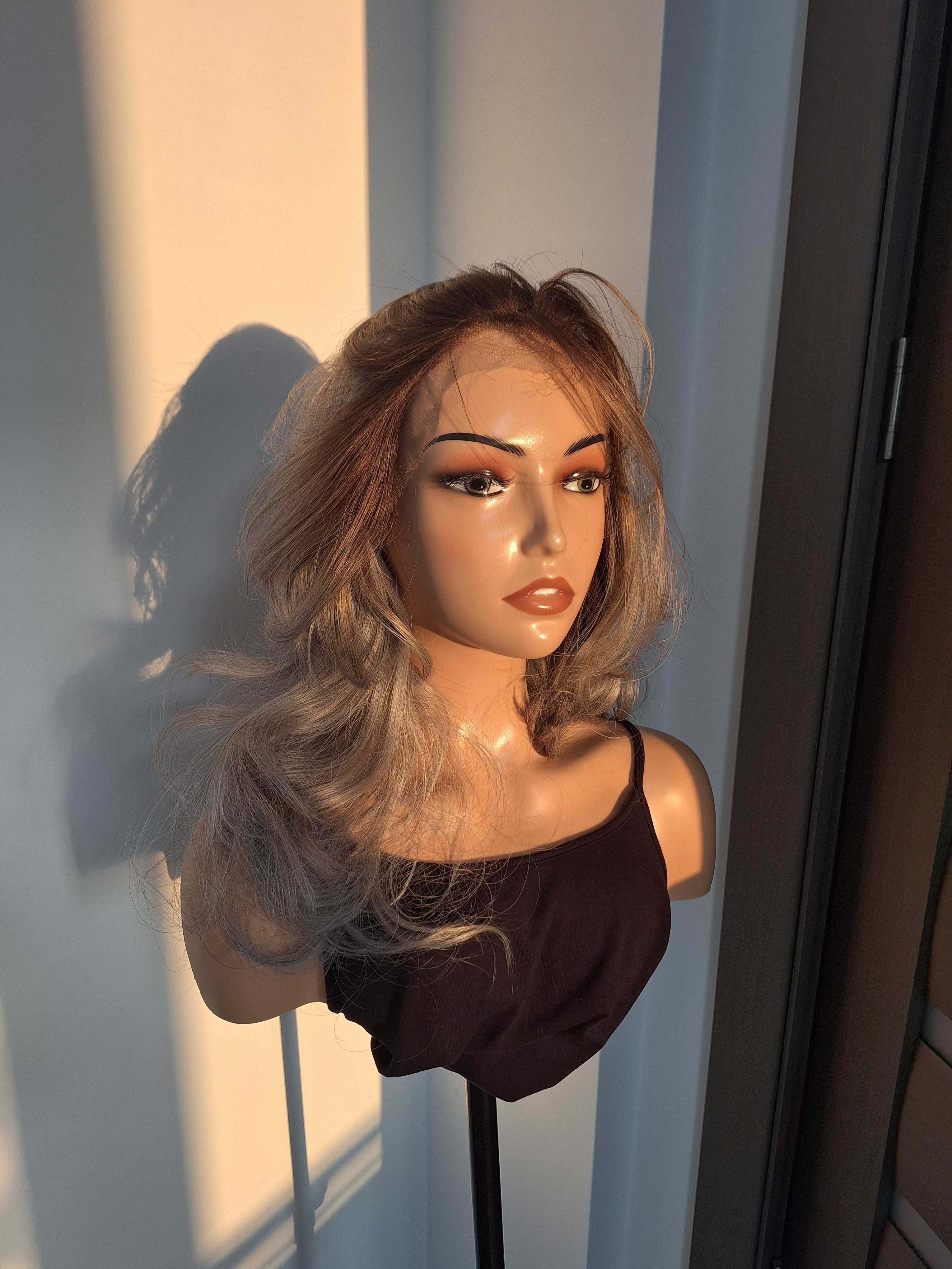 Peruka lace ombre blond platynowy