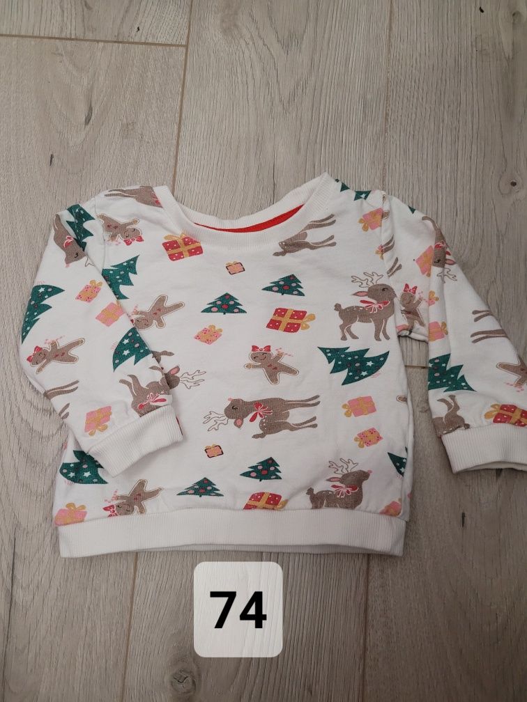 Bluza niemowlęca dla chłopca dziewczynki świąteczna r. 74