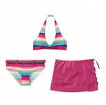 B.P.C bikini dziewczęce 3-elementowe kolorowe ze spódniczką r.152/158