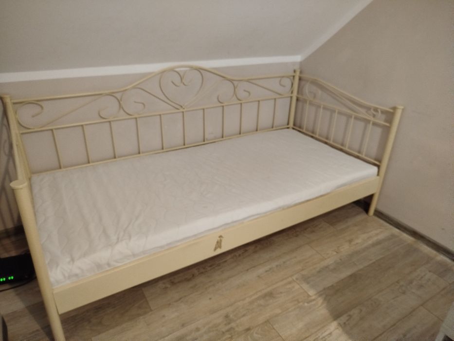 Łóżko metalowe 90/200 z materacem
