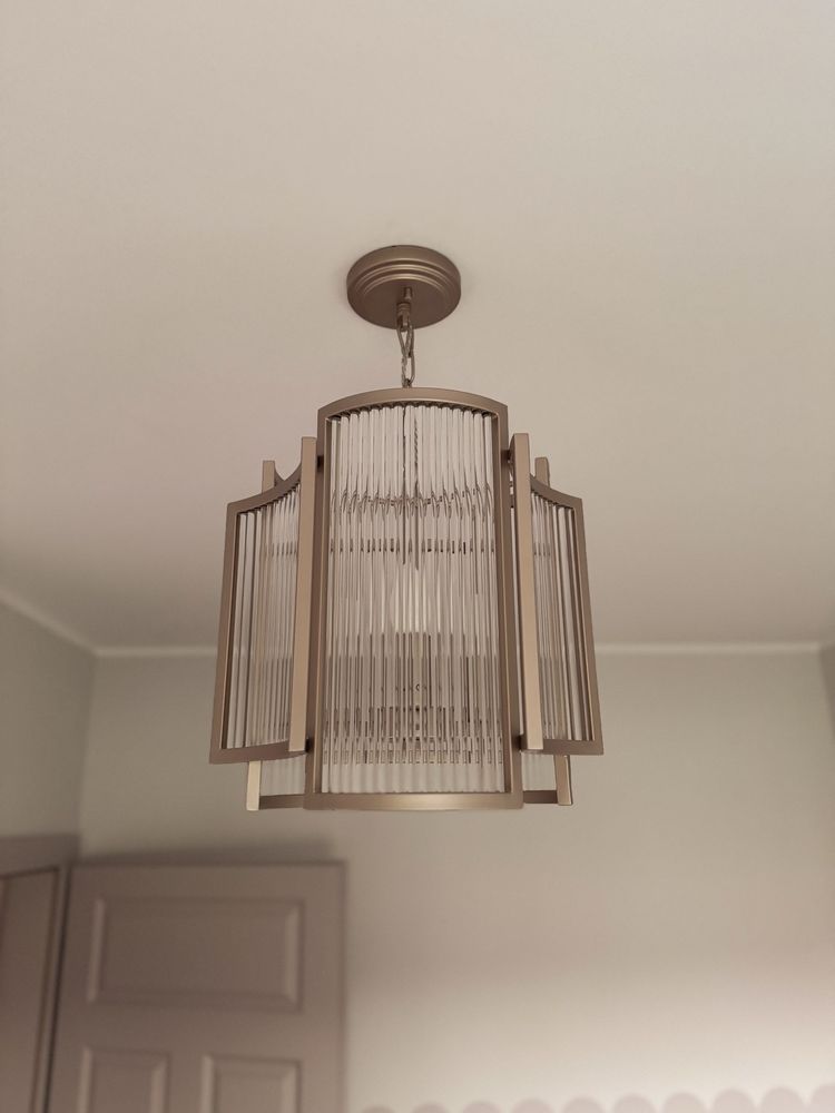 Lampa wisząca żyrandol Zuma Line SERGIO złota szkło