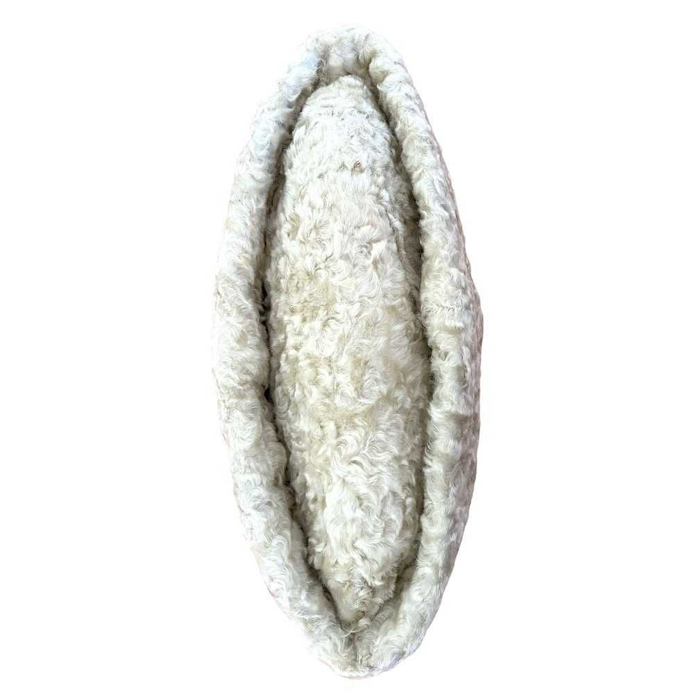 Boné Karakul feito à mão, chapéu de inverno para diplomata (Creme)