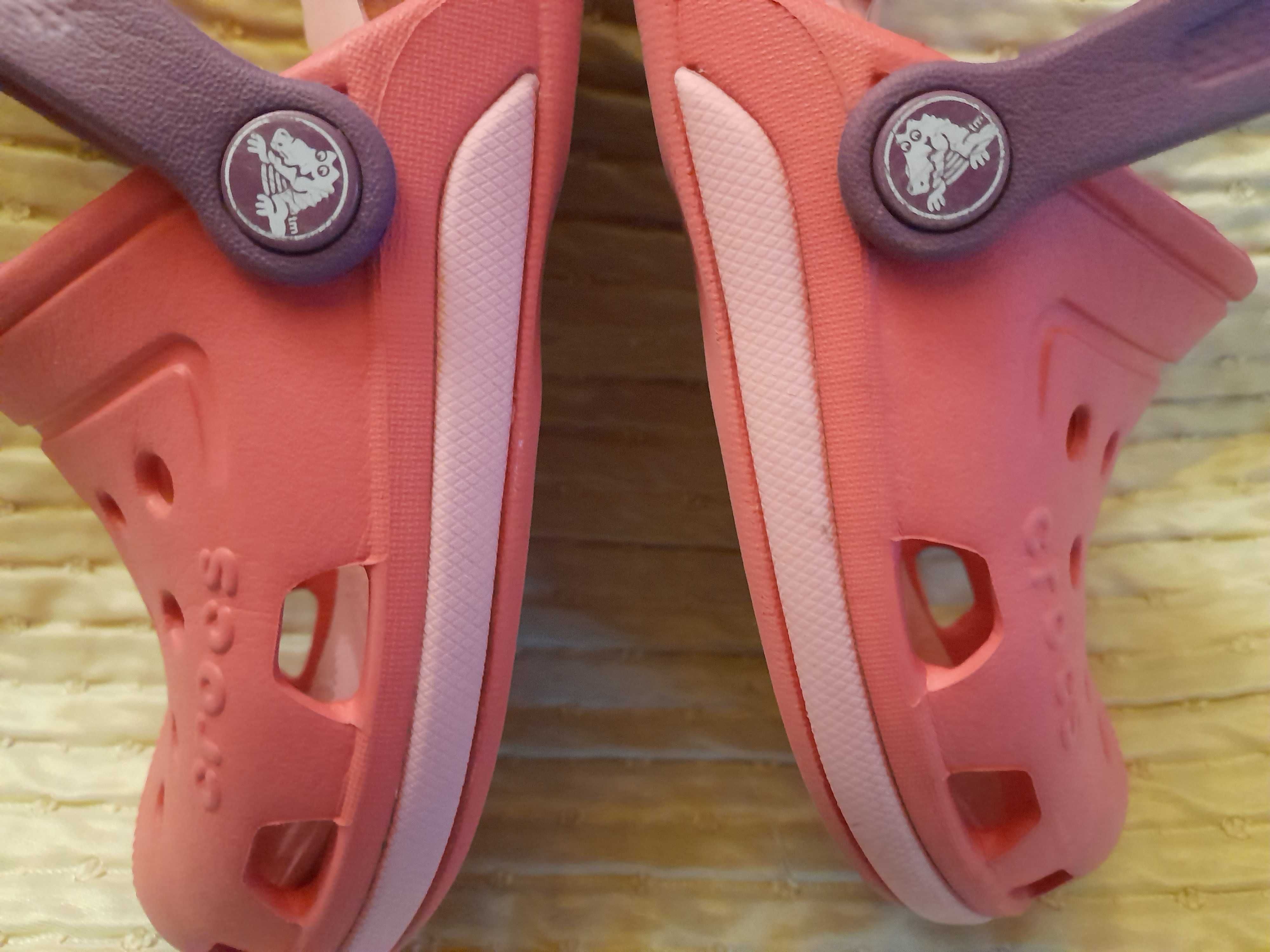 Crocs klapki chodaki sandalki r. J2 wkladka 22 cm rozowe lato