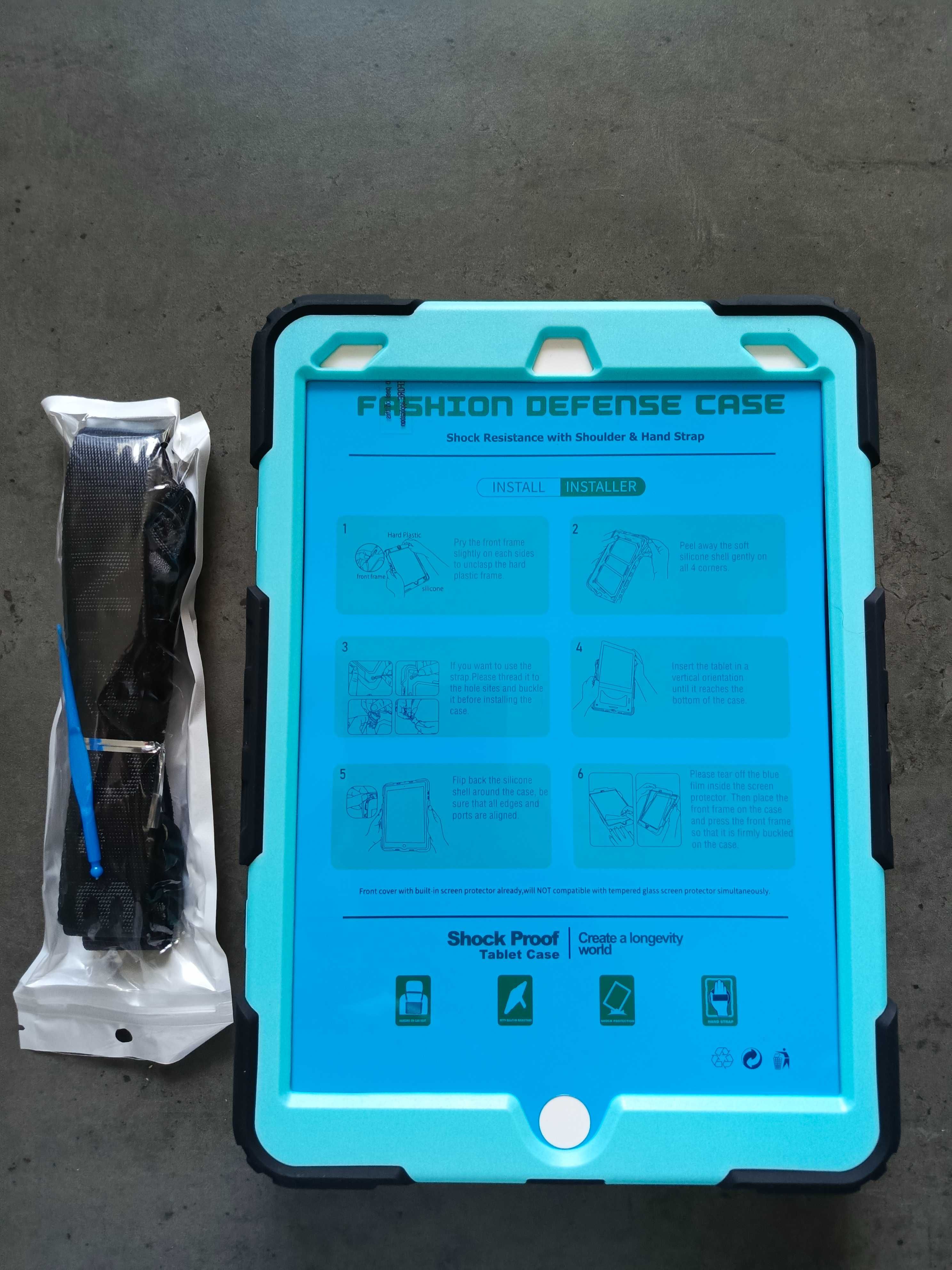 Etui Case do iPad Pro 10,5 Air 3 10,5 Pancerne Czarno Miętowe