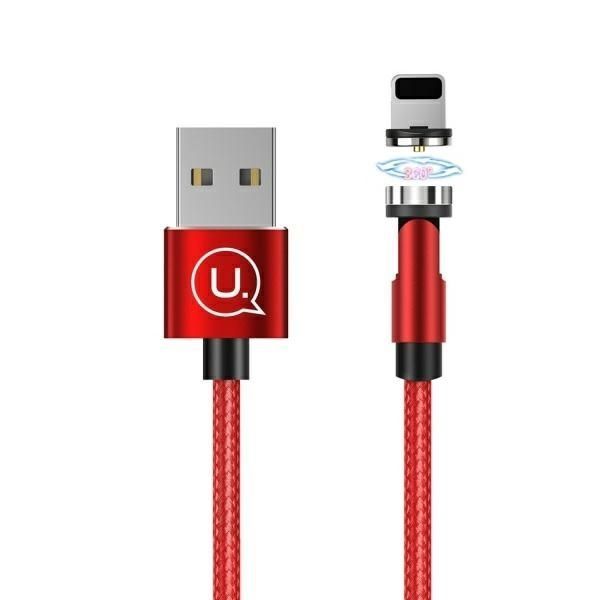 Kabel Magnetyczny USAMS U59 Fast Charge 2.1A Lightning 1M - Czerwony