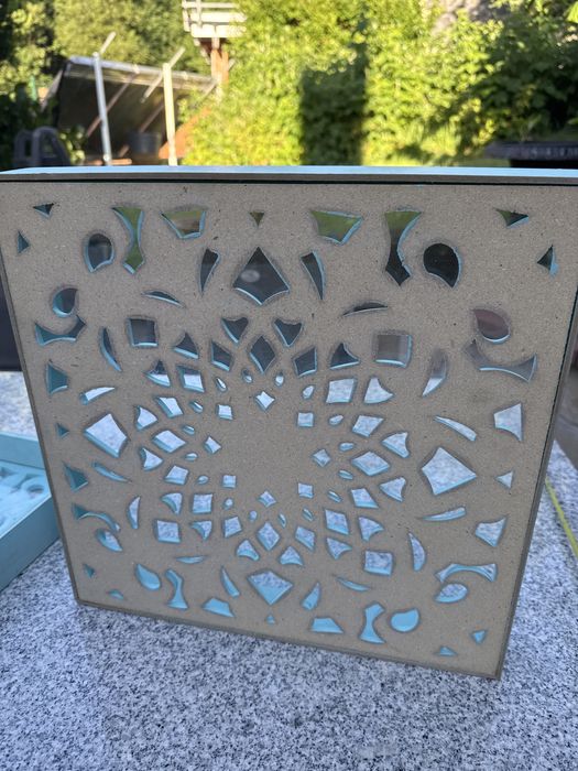 Taca ażurowa 2 tace z plyty drewnianej i szkla