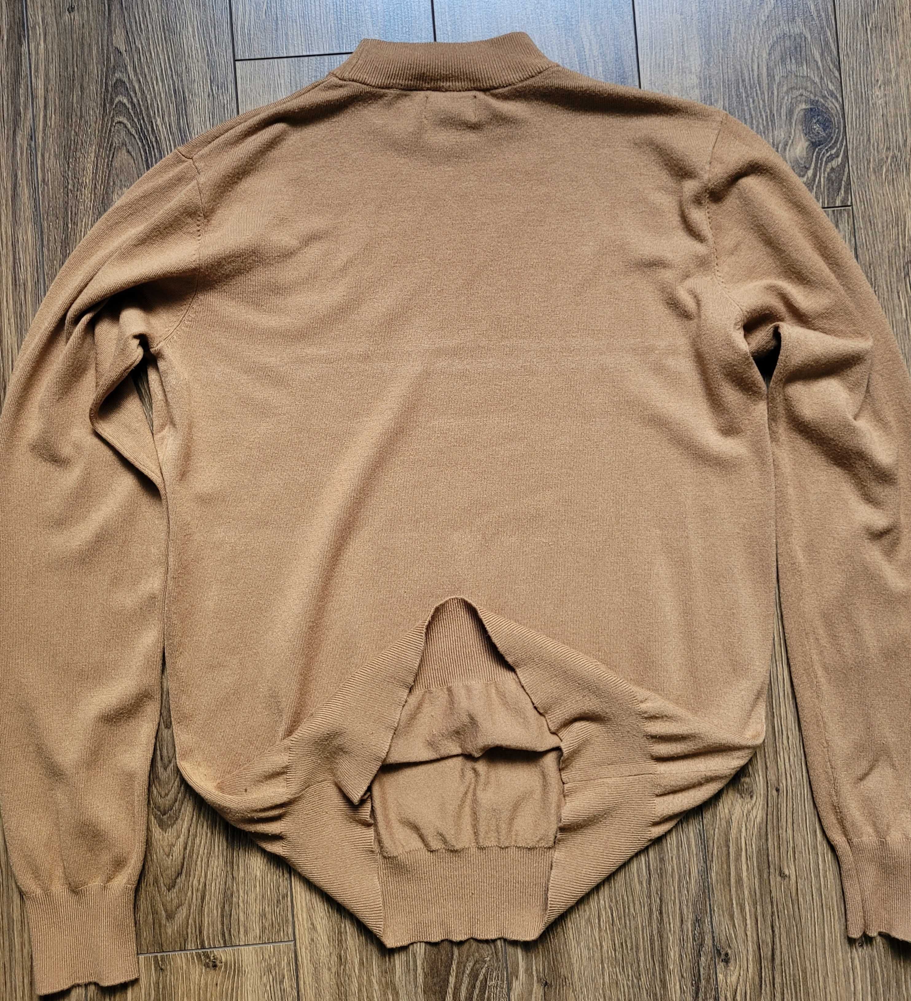 męski sweter Gianni Feraud 70% wiskoza L camel wielbłądzi jasny brąz