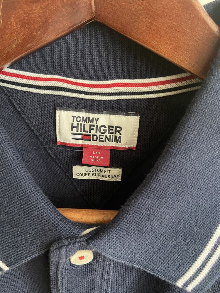 Tommy Hilfiger, r. L, NOWY oryginalny t- shirt, męska koszulka polo gr