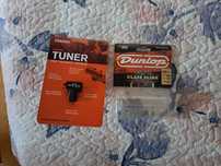 acessórios guitarra elétrica tuner e slide