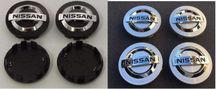 Kit 4 Centros Jante 54mm e 60mm Nissan Preto e Cinza