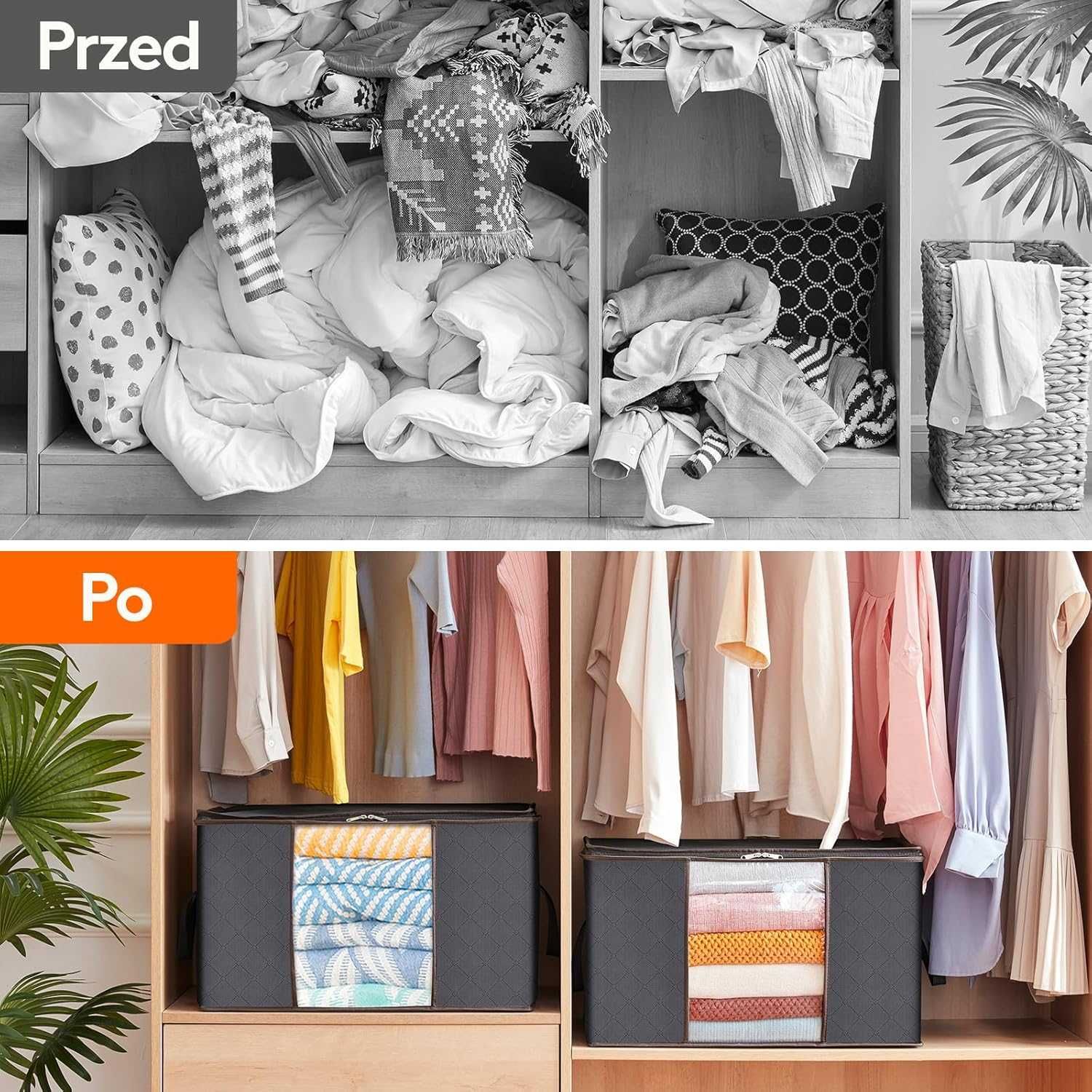Lifewit 4x Torba do Przechowywania Ubrań. Organizer o Dużej Pojemności