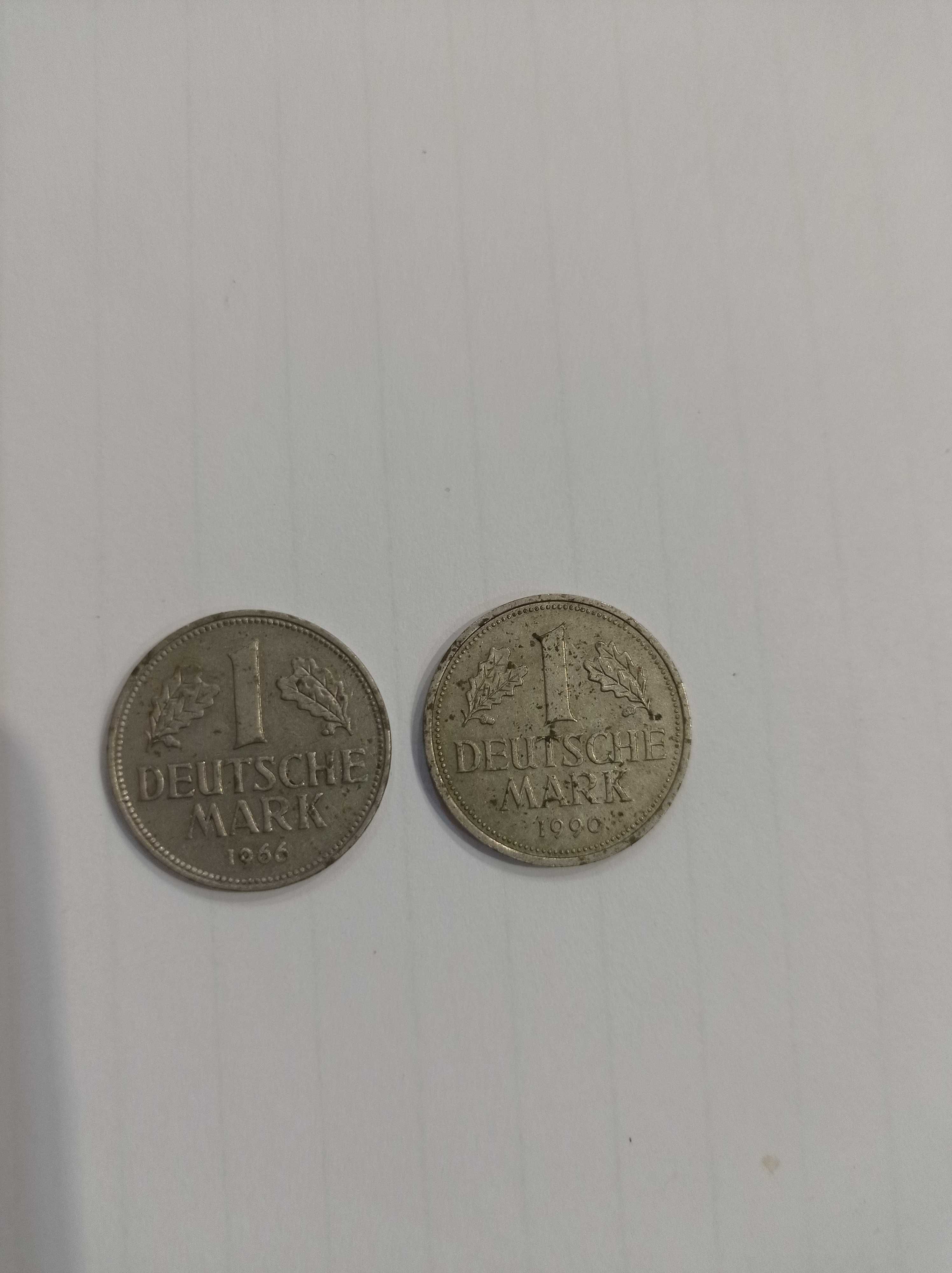 1 deutsche mark, марки Німеччини/Германии, 1990г, 1966г