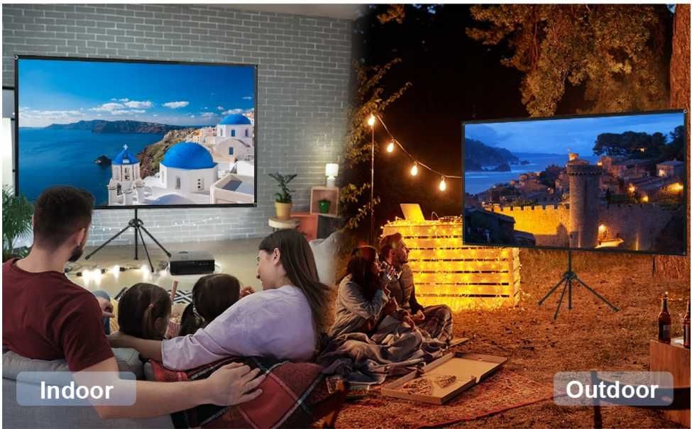 Wynajem#projektora laserowego Optoma 4K #kino plenererowe#ekran 120"