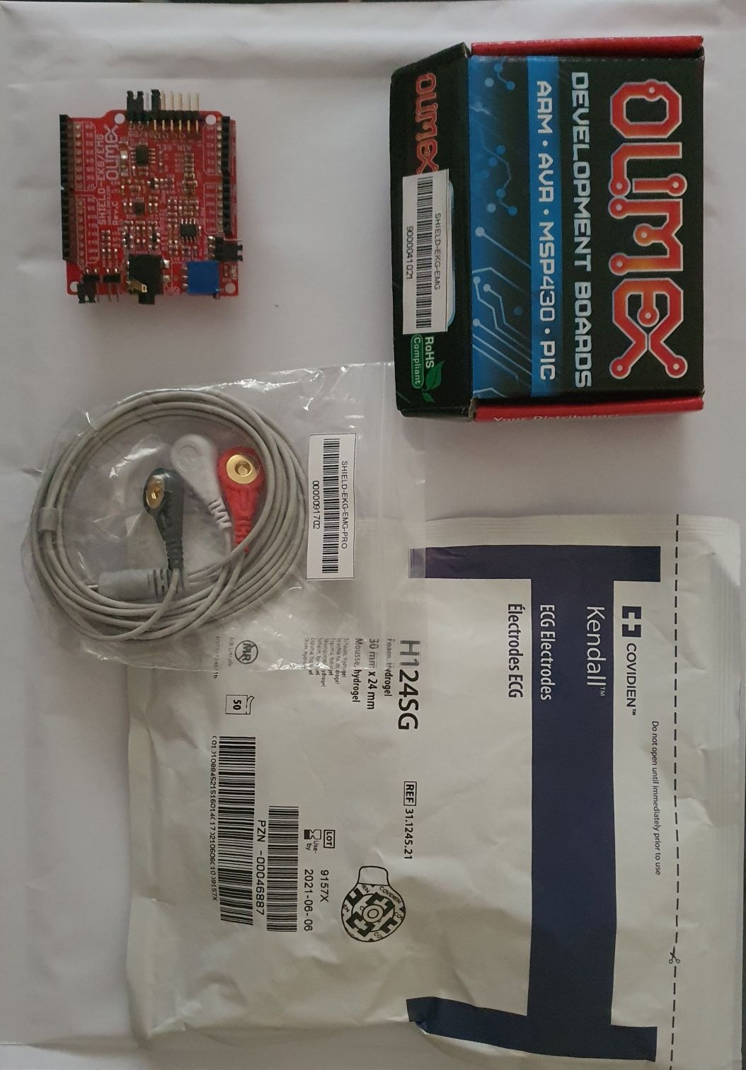 Arduino - Olimex Shield EKG EMG + Przewody + Elektrody
