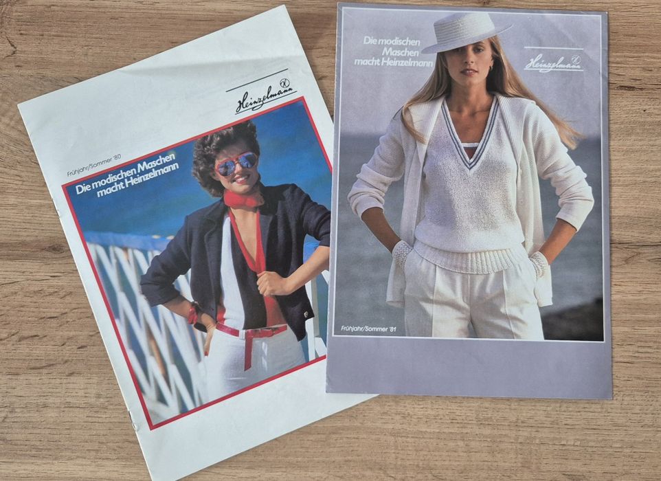 Katalog modowy vintage 1980 Heinzelmann broszura moda retro zestaw