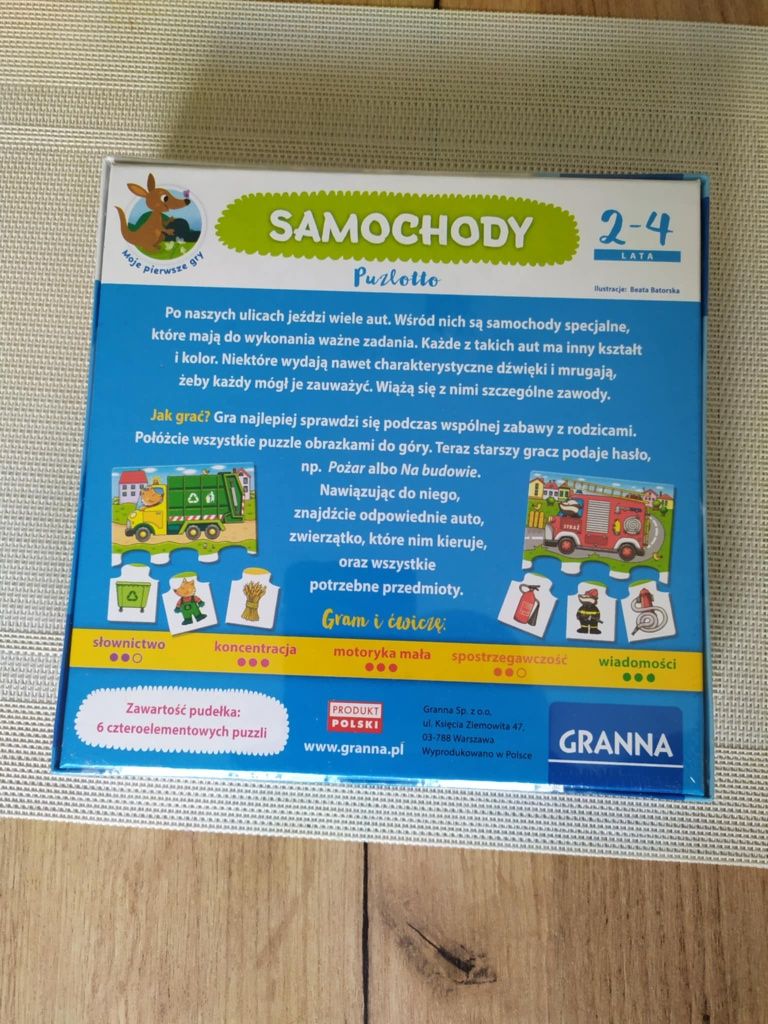 Gra dla dzieci Granna Samochody - nowa zafoliowana