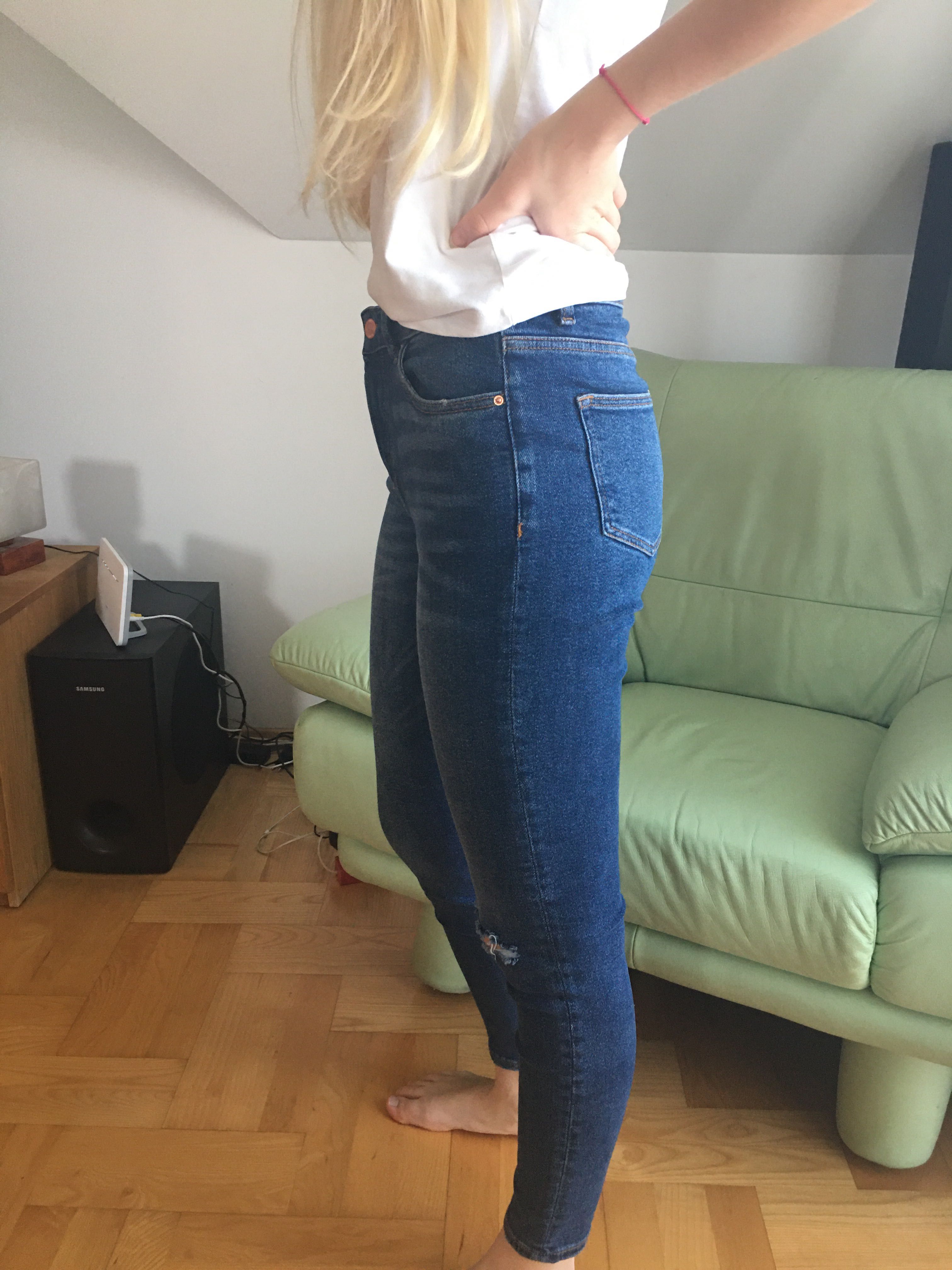 Spodnie jeans rurki 36