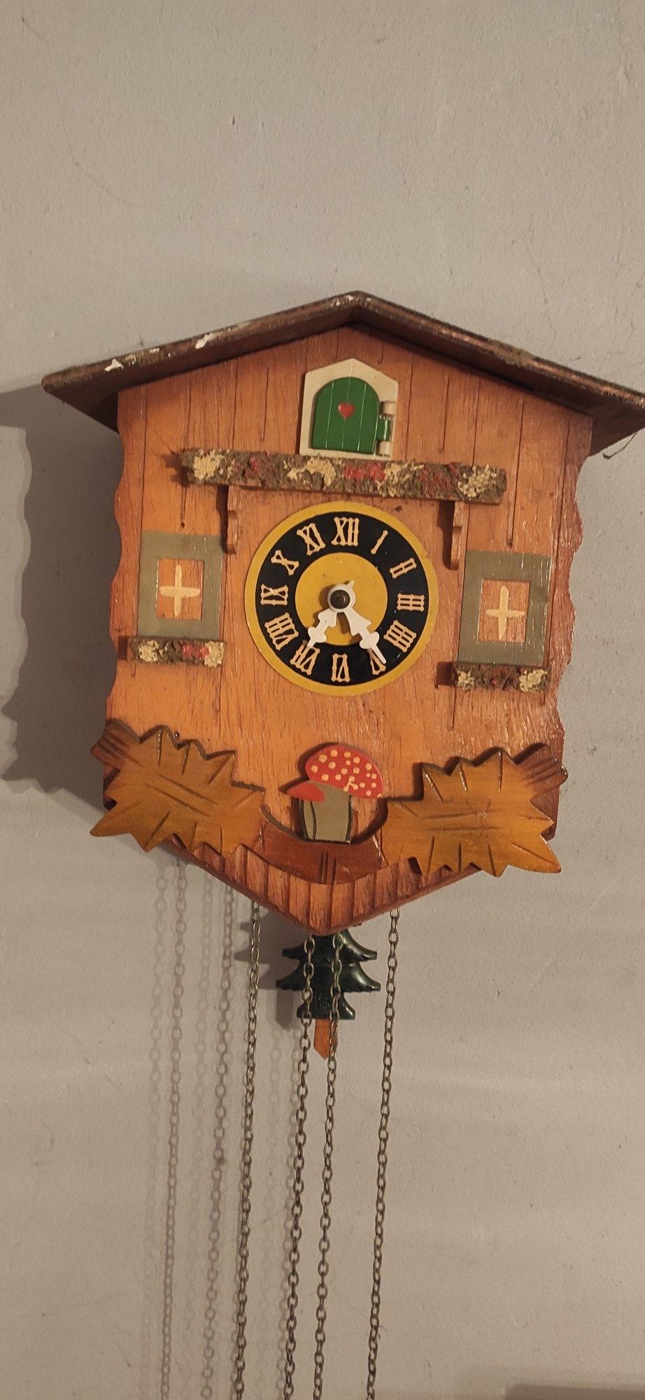 zegar kukułka drewnizny duzy zegar retro antyk