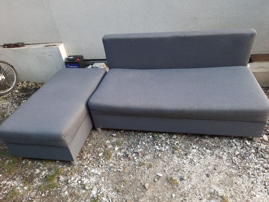 Narożnik rogówka rozkładana tapczan łózko 130 x 220 schowek na pościel