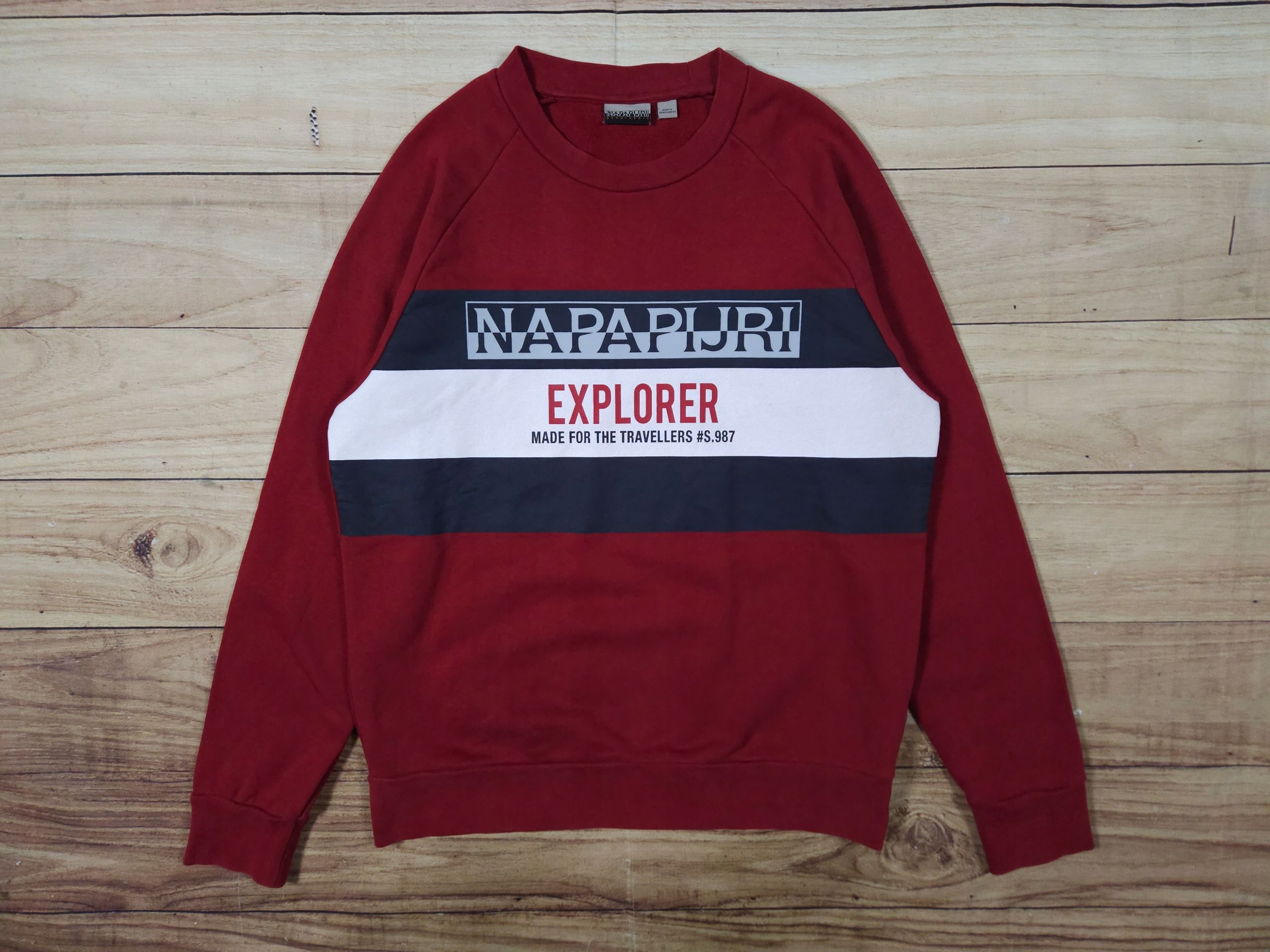 NAPAPIJRI Bluza Crew Neck Męska Logowana r. M