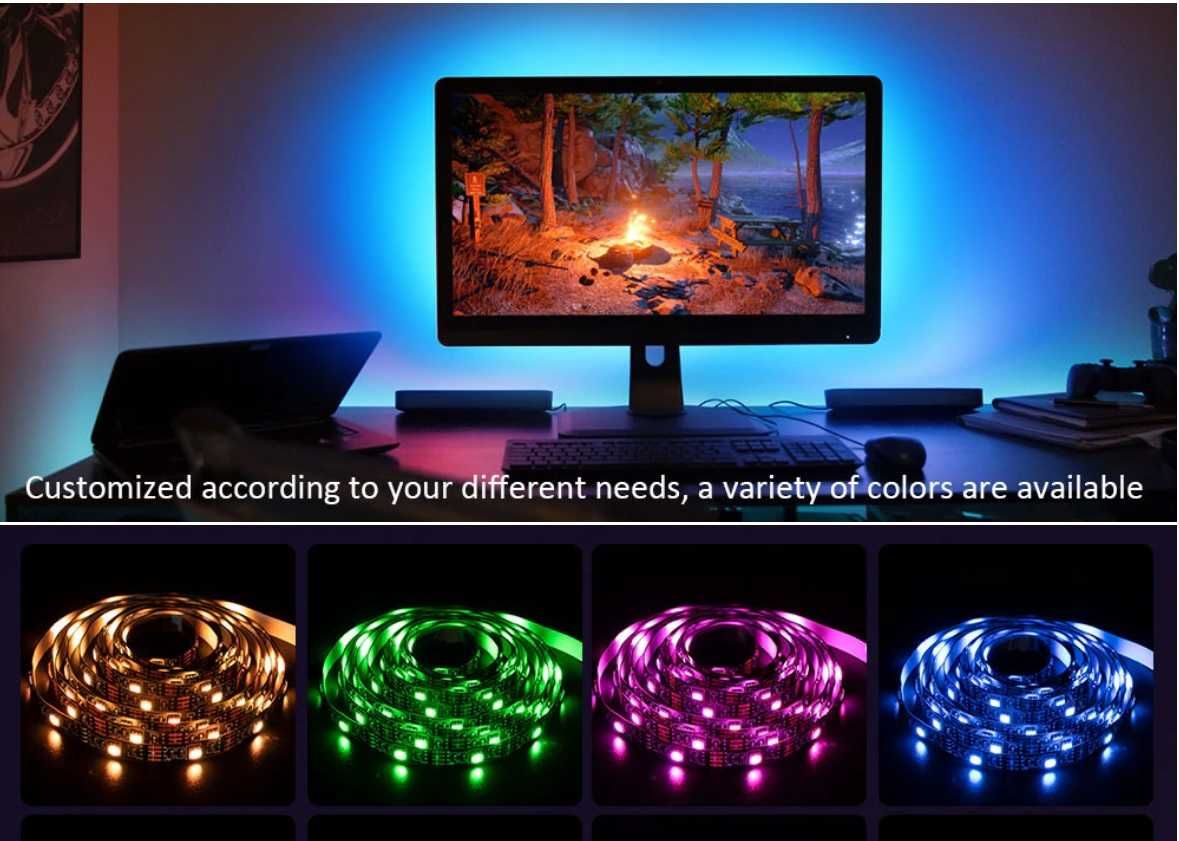 USB светодиодная лента для телевизора, ТВ ПК LED RGB лента