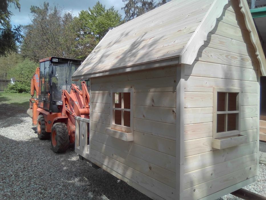 Plac zabaw domek drewniany dla dzieci Stylowy Solidny