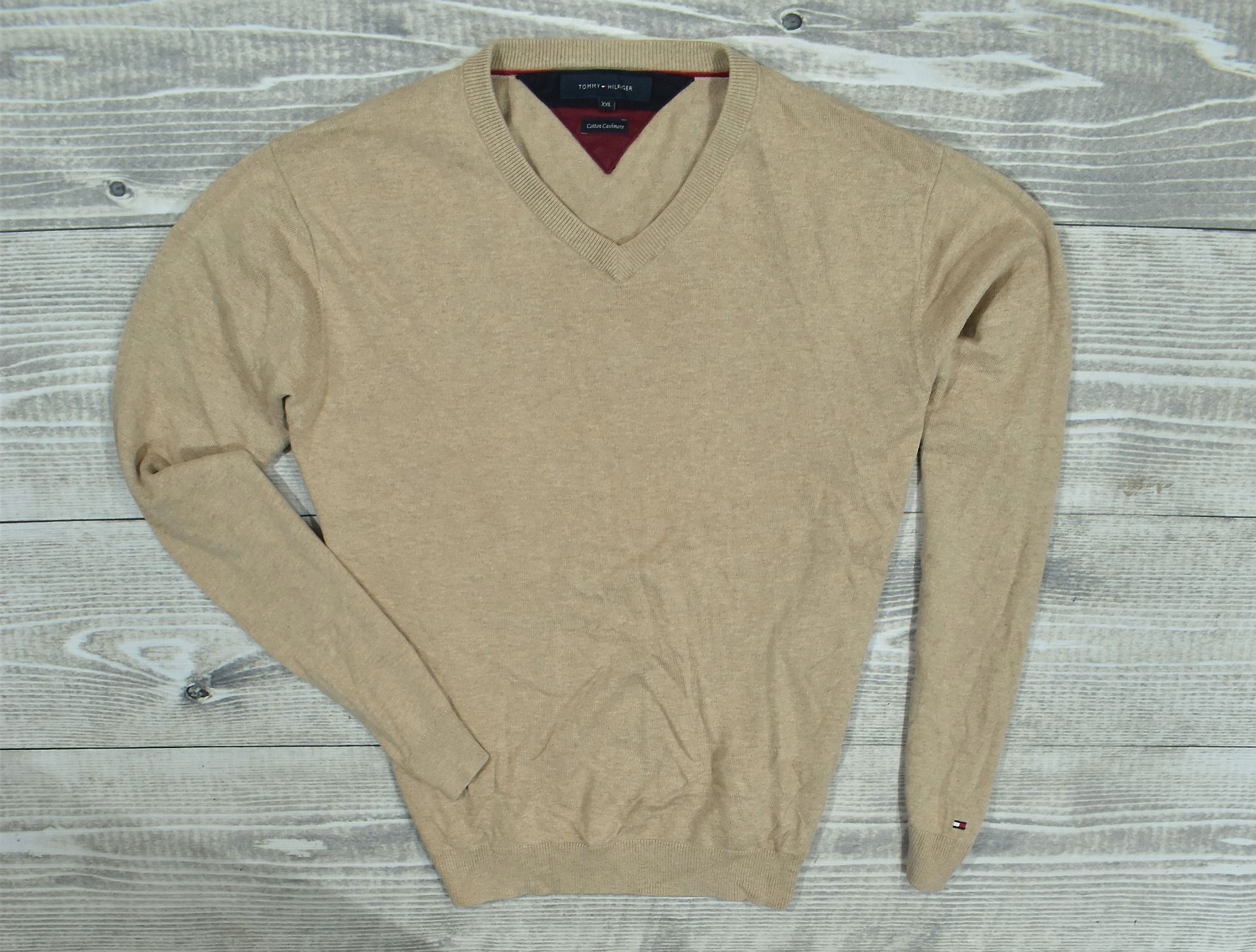 TOMMY HILFIGER Cotton Cashmere Sweter Męski / XXL