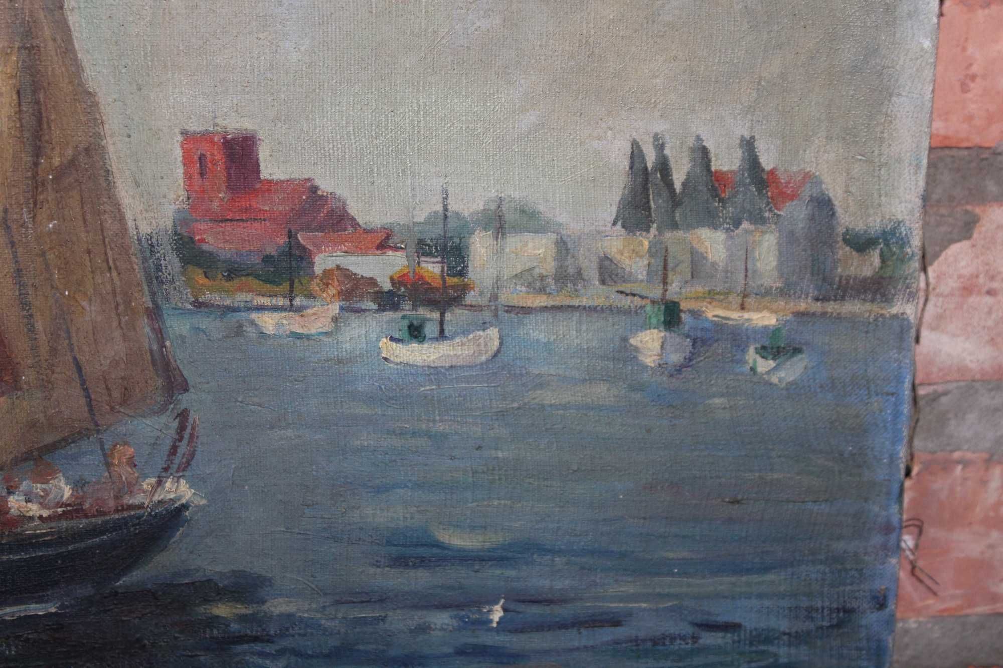 Obraz  Kolekcjonerski Mieczysław Bieszczanin - Port Jastarnia 1937