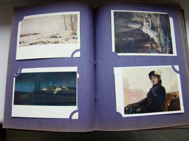 Альбом с открытками искусство, живопись, 140 шт.  1948-1973 гг.