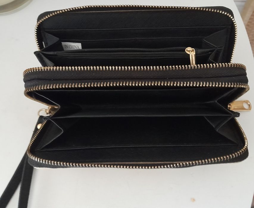 Porta-moedas grande com estampado patchwork 20x10 cm - Nova