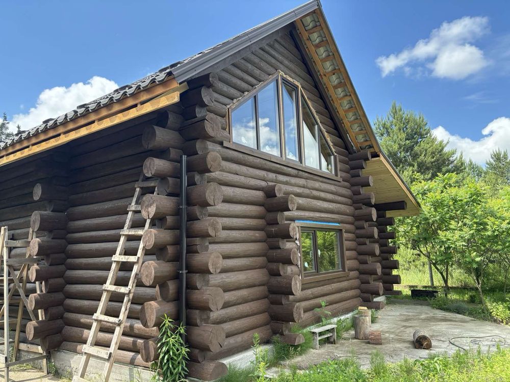 Продам будинок із дикого зрубу з ділянкою біля Києва! село Бзів