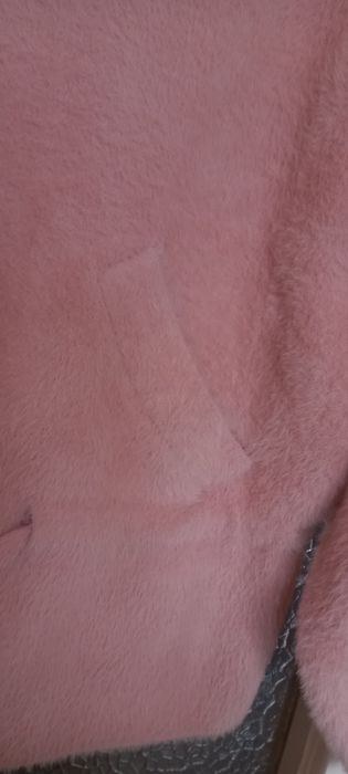 Kurtka narzutka bomberka A'la alpaka z kapturem Oversize