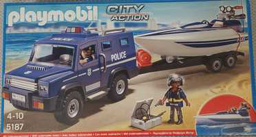 Playmobil 5187 Policja Pojazd terenowy z motorówką
