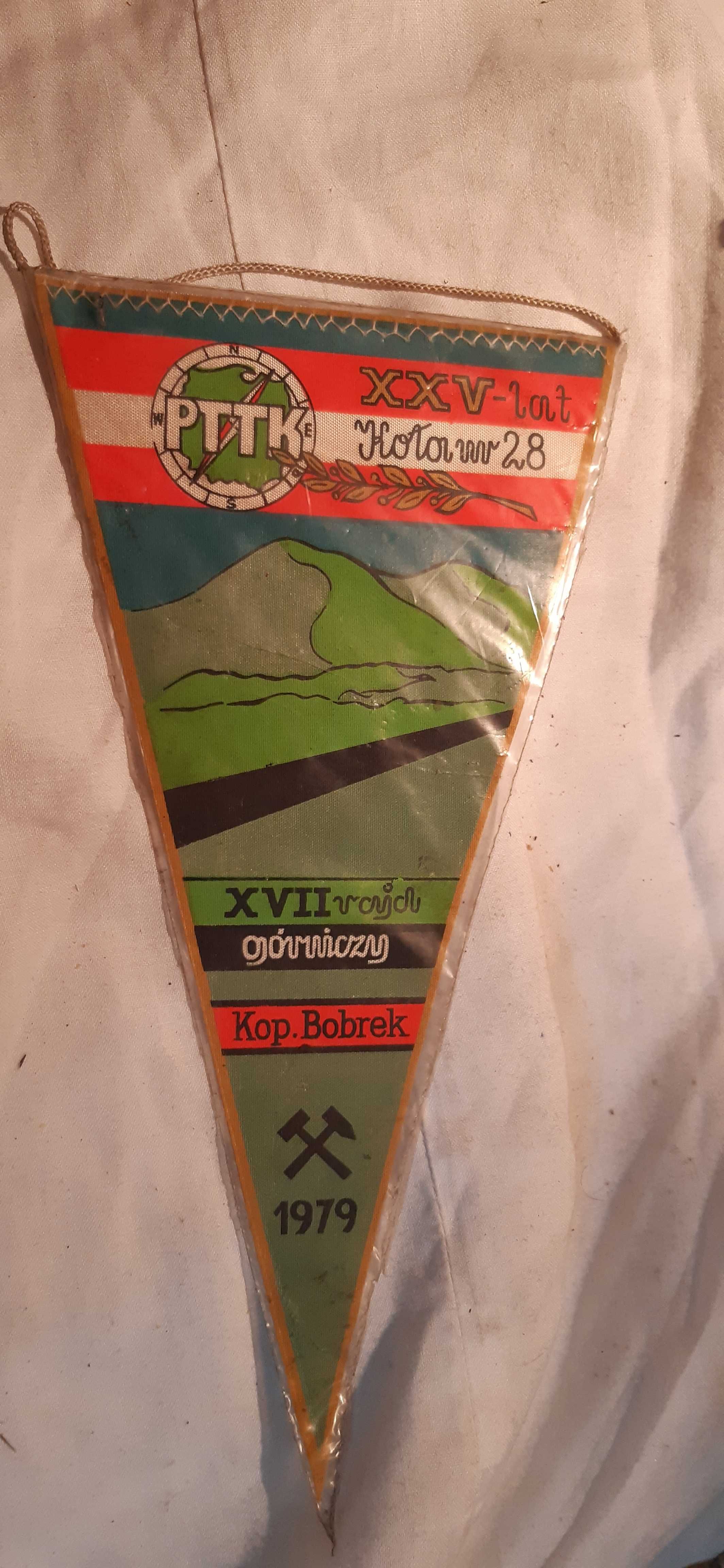 stary proporczyk górniczy kwk bobrek rajd pttk 1979 rok