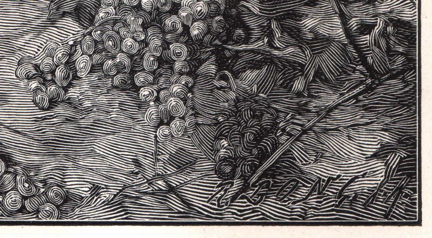 Comerre: Akt. Sylen i Bachantki. Drzeworyt 1903 r. oryginał