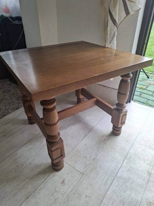 Stolik dębowy kawowy rustykalny vintage stół szafka