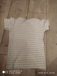T-shirt biały w szare paski