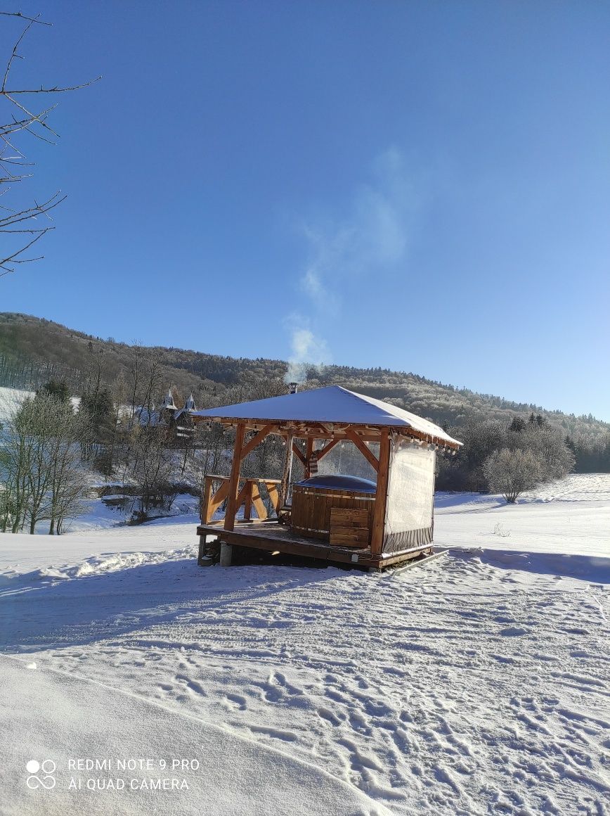 Bieszczady domek z bania, jacuzzi kominek wakacje w Bieszczadach