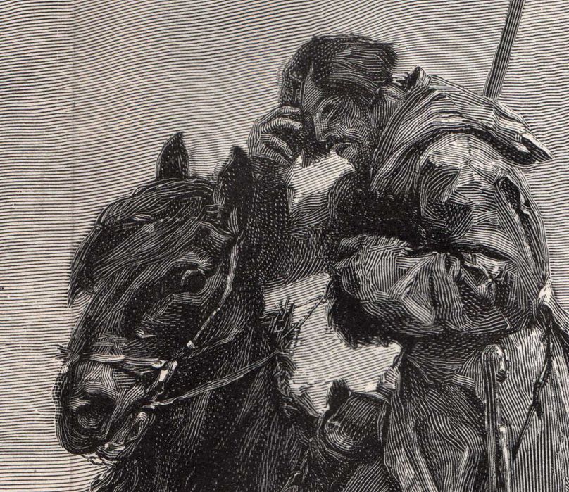 Wojciech Kossak: Wiosna 1813 Wojny napoleońskie Duży drzeworyt 1902 r.