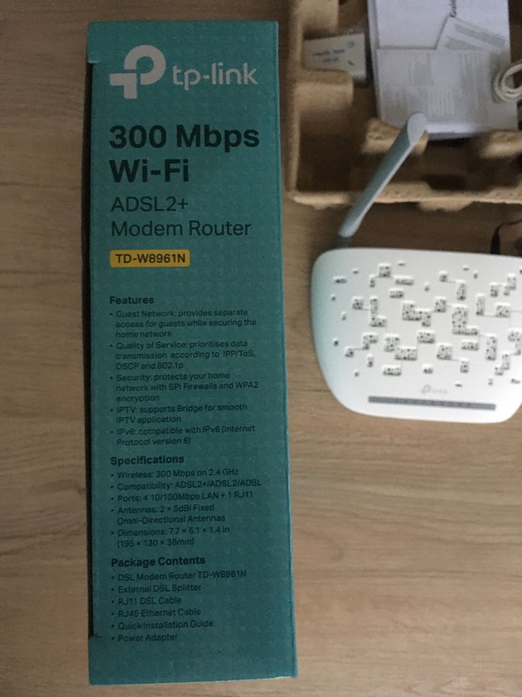 tp-link 300 Mbps Wi-Fi ADSL2+ Modem Router TD-W8961N