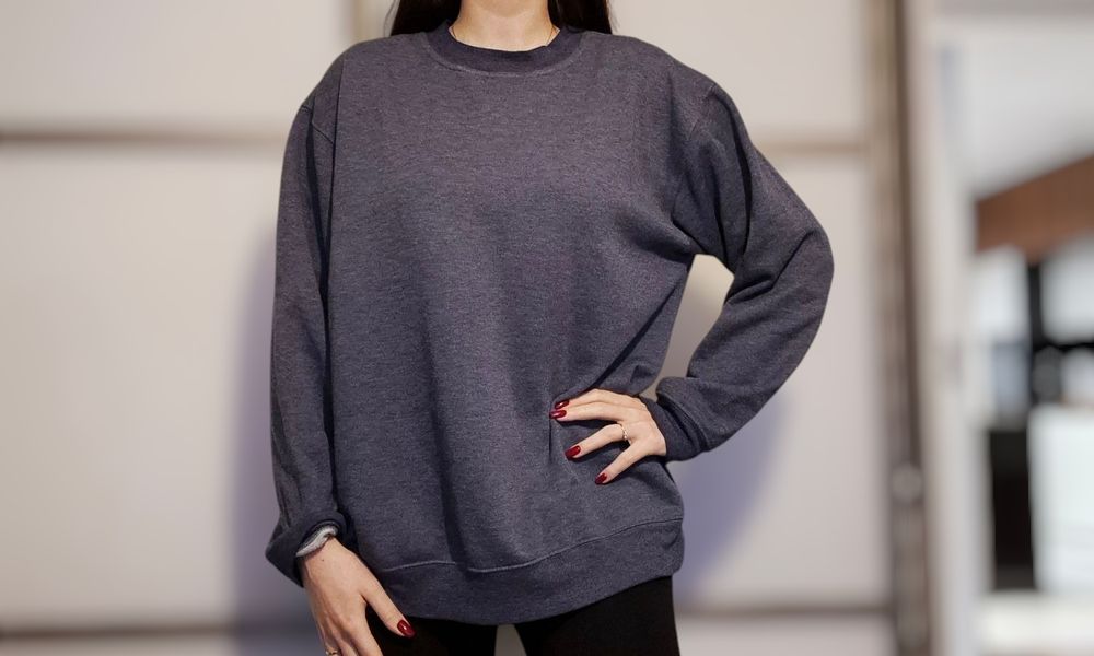 Bluza granatowa oversize bez kaptura niebieska