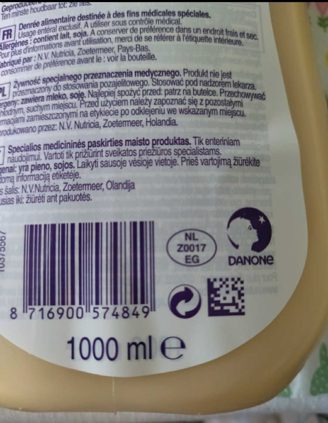 Nutrison Advanced Cubison, odżywka płynna w butelce, 1000 ml