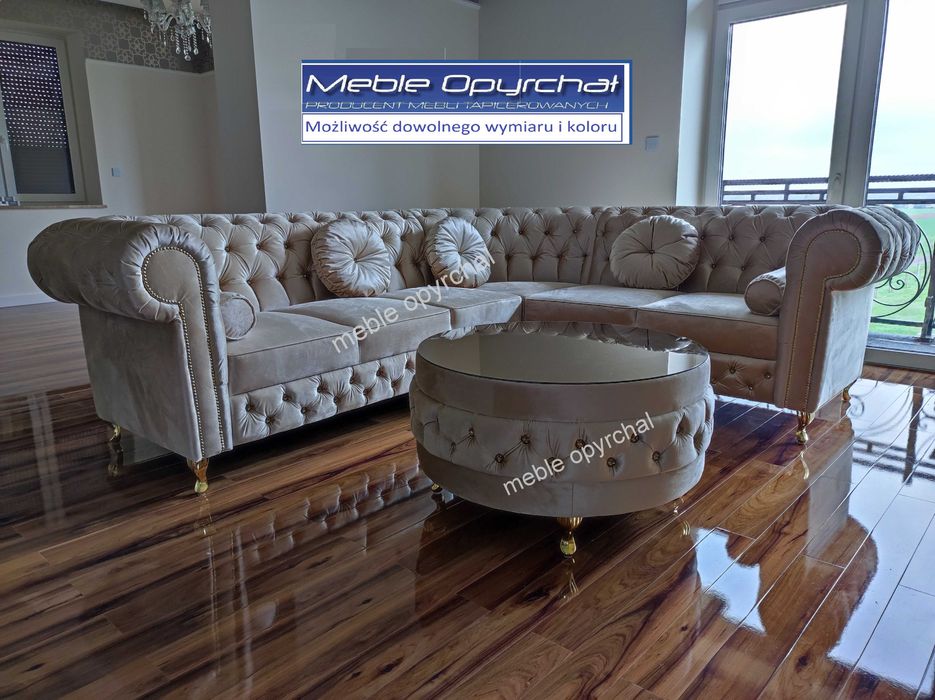 PRODUCENT Naroznik chesterfield glamour kryształki NR.10