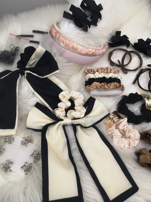 Zestaw do włosów opaski spinki gumki kokardki akcesoria modne opaska