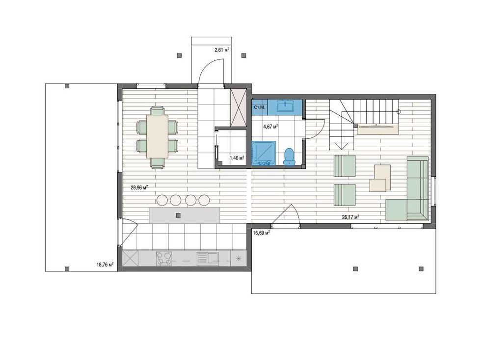 Будинок на 145м2. Дюплекс. Готовий комплект будинку з SIP. Виробник.