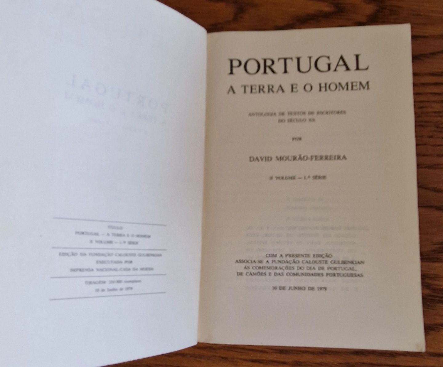 Portugal a Terra e o Homem de David Mourão-Ferreira 1979