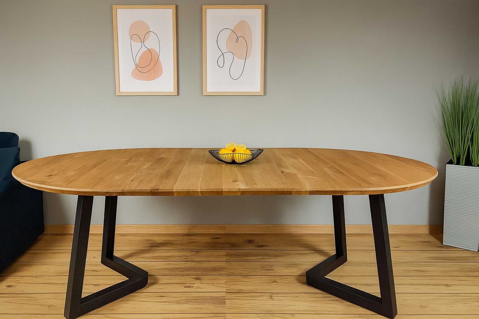 Stół Dębowy Okrągły LOFT, 100% Lite Drewno, Różne Wymiary, Rozkładany.