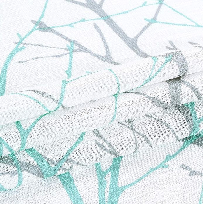 Zasłony z oczkami półprzezroczyste 127x175cm drzew